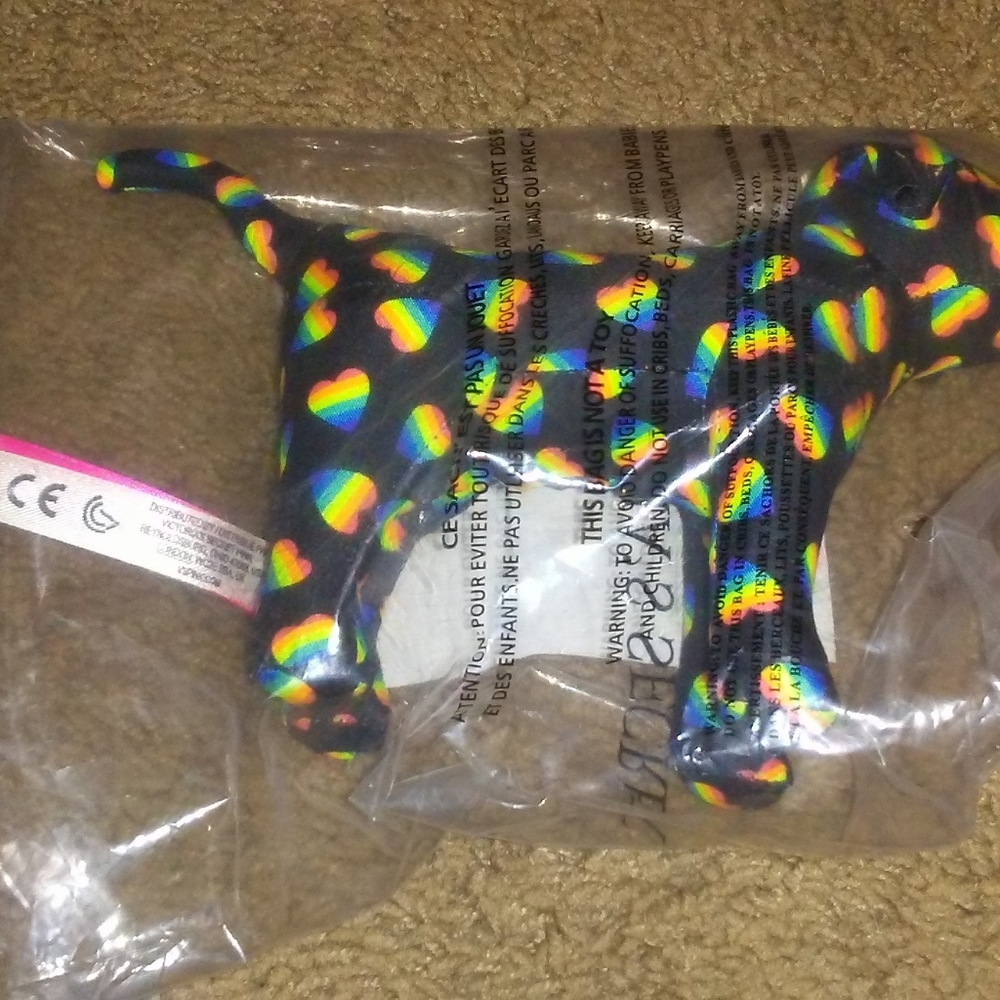 NWT Victoria's secret pink pride dog rainbow vs